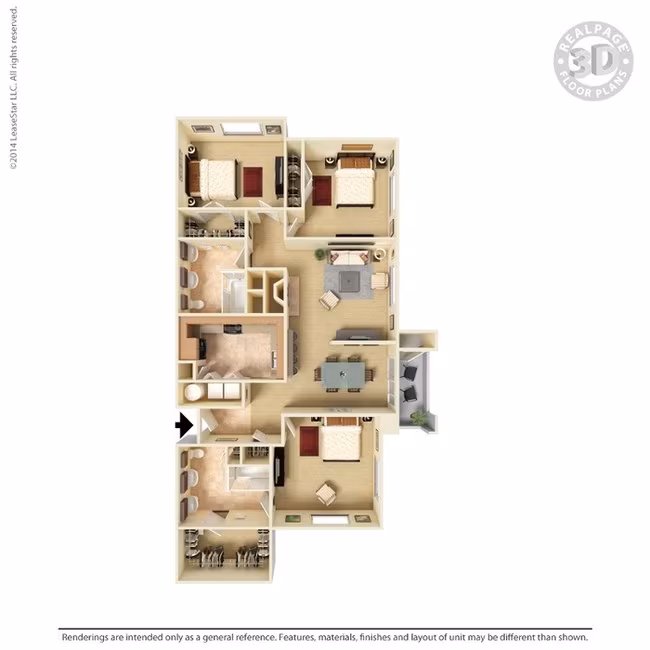 3 Beds • 2 Bath 0321 floor plan